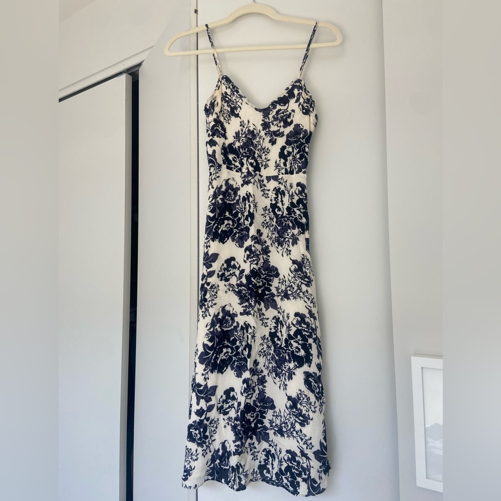 Reformation Blue & White Floral Midi Dress